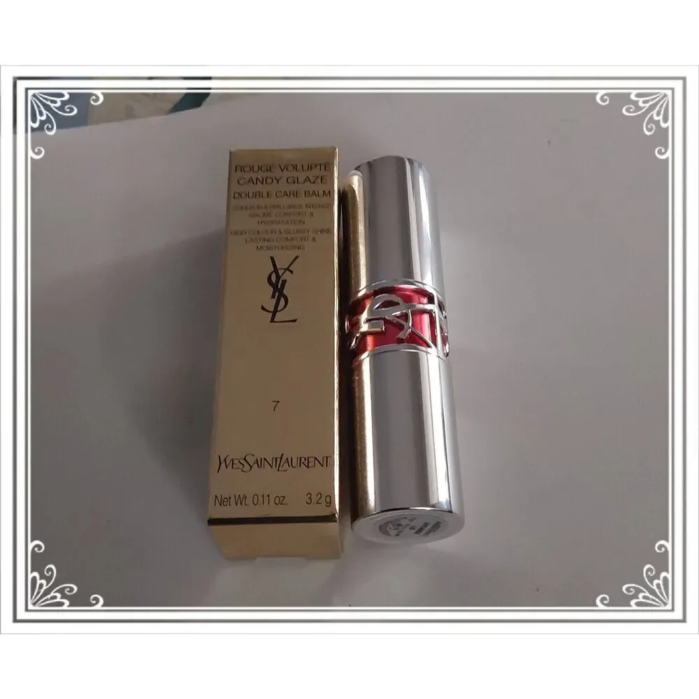 BNIB~Yves Saint Laurent Rouge Volupte Candy Glaze Lip Blam~#7 Beige Bliss~